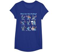 Disney Lilo & Stitch How Are You Feeling T-Shirt, Fille, Bleu Royal, XS