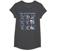 Disney Lilo & Stitch How Are You Feeling T-Shirt, Fille, Chiné Foncé, XS