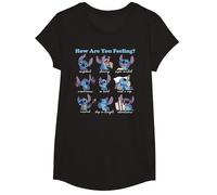 Disney Lilo & Stitch How Are You Feeling T-Shirt, Fille, Noir, S