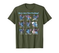 Disney Lilo & Stitch How Are You Feeling T-Shirt, Homme, Olive, XL