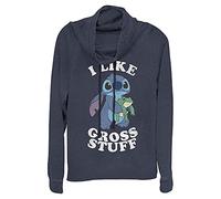 Disney Lilo & Stitch I Like Gross Stuff Stitch Women's Long Sleeve Cowl Neck Pullover T-Shirt Femme