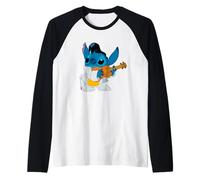 Disney Lilo & Stitch Iconic Elvis Stitch Ready To Play Logo Manche Raglan