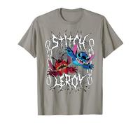 Disney Lilo & Stitch Leroy And Stitch Metal Band Style Text T-Shirt