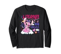 Disney Lilo & Stitch Literally An Angel Colorful Chest Logo Manche Longue
