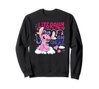 Disney Lilo & Stitch Literally An Angel Colorful Chest Logo Sweatshirt