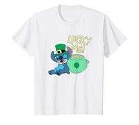 Disney Lilo & Stitch Lucky Me Stitch St Patrick’s Day T-Shirt, Enfant, Blanc, 2 ans