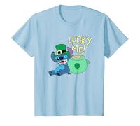 Disney Lilo & Stitch Lucky Me Stitch St Patrick’s Day T-Shirt, Enfant, Bleu Céleste, 2 ans