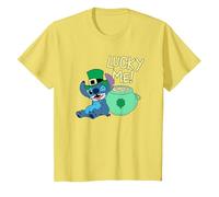 Disney Lilo & Stitch Lucky Me Stitch St Patrick’s Day T-Shirt, Enfant, Citron, 10 ans