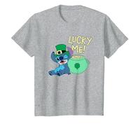 Disney Lilo & Stitch Lucky Me Stitch St Patrick’s Day T-Shirt, Enfant, Gris Chiné, 3 ans