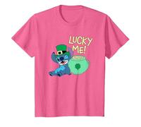 Disney Lilo & Stitch Lucky Me Stitch St Patrick’s Day T-Shirt, Enfant, Rose Chiné, 2 ans