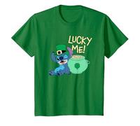 Disney Lilo & Stitch Lucky Me Stitch St Patrick’s Day T-Shirt, Enfant, Vert Kelly, 3 ans