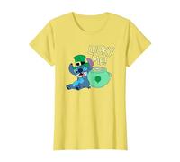 Disney Lilo & Stitch Lucky Me Stitch St Patrick’s Day T-Shirt, Femme, Citron, XS