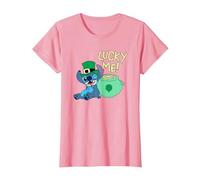 Disney Lilo & Stitch Lucky Me Stitch St Patrick’s Day T-Shirt, Femme, Rose, M