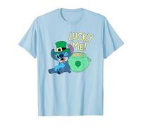 Disney Lilo & Stitch Lucky Me Stitch St Patrick’s Day T-Shirt, Homme, Bleu Céleste, 3XL