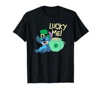 Disney Lilo & Stitch Lucky Me Stitch St Patrick’s Day T-Shirt, Homme, Noir, 6XL