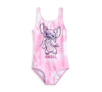 Disney Lilo & Stitch Maillots de Bain Ange Rose Filles | Maillot de Bain Floral 1 pièce | Vêtements de Plage sans Manches pour Enfants | Conception Classique à col Rond - 6-7 Ans