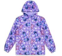 Disney Lilo & Stitch Manteau de pluie à capuche imperméable doublé en polaire avec fermeture éclair et poches - Tailles enfants de 5 à 6 à 11 à 12 ans - Manteau ange et Stitch pour filles, lilas, 5-6