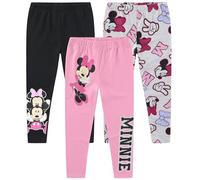 Disney Lilo & Stitch, Minnie Mouse, La Reine des Neiges Princess Lot de 3 leggings et pantalons pour petites et grandes enfants, Minnie Mouse - Noir/Gris/Rose, 5