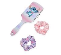 Disney Lilo & Stitch Ensemble brosse à cheveux et chouchou pour femme | Brosse à pompon et palette imprimée multicolore pour adultes avec personnage de point 3D