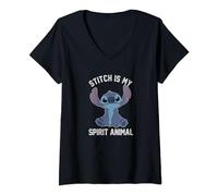 Disney Lilo & Stitch My Transparent Spirit Animal T-Shirt avec Col en V