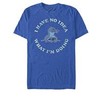 Disney Lilo & Stitch-No Idea Organic Short Sleeve T-Shirt, Bright Blue, M Unisex