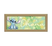 Disney Lilo & Stitch Ohana Décoration murale encadrée en MDF 30,5 x 12,7 cm