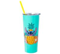 Disney Lilo & Stitch Ohana Gobelet en acier inoxydable avec paille 650 ml