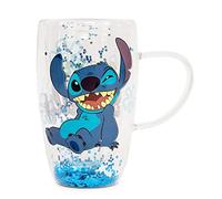 Disney Lilo & Stitch Ohana Means Family Confetti Mug en verre | Grande tasse à café de 445 ml pour expresso, thé