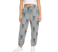 Disney Lilo & Stitch Pantalon de Jogging en Polaire pour Femme - Pantalon de survêtement léger et décontracté à Jambe Large pour Femmes (Tailles : S-XL), Jogging Lilo Gris, Taille S