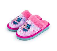 Disney Lilo & Stitch Pantoufles pour filles - Chaussons mules brodés Stitch & Angel avec doublure en fausse fourrure, semelle antidérapante et talon rembourré - Chaussures pour enfants - Pointure 46