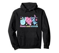 Disney Lilo & Stitch Peace Love Stitch Groovy Style Quote Sweat à Capuche