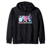 Disney Lilo & Stitch Peace Love Stitch Groovy Style Quote Sweat à Capuche