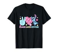 Disney Lilo & Stitch Peace Love Stitch Groovy Style Quote T-Shirt