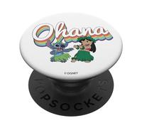 Disney Lilo & Stitch Rainbow Ohana Word Stack PopSockets PopGrip Adhésif