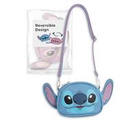 Disney Lilo & Stitch Sac à bandoulière double face | Sac à main bleu et personnage d'ange | Sangle réglable pour enfants