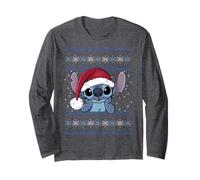 Disney Lilo & Stitch Santa Hat Stitch Ugly Sweater Style Manche Longue