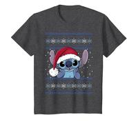 Disney Lilo & Stitch Santa Hat Stitch Ugly Sweater Style T-Shirt, Enfant, Chiné Foncé, 4 ans
