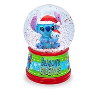 Disney Lilo & Stitch Season's Greetings Boule à neige lumineuse avec paillettes tourbillonnantes | 15,2 cm de haut