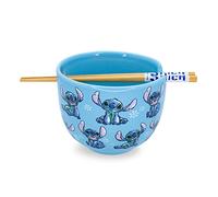 Disney Lilo & Stitch Service de table japonais en céramique | Comprend un bol à nouilles ramen de 590 ml et des baguettes en bois