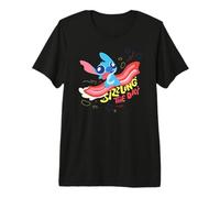 Disney Lilo & Stitch Sizzling The Day Bacon Surfing Logo T-shirt haut de gamme