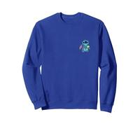 Disney Lilo & Stitch Small Pose Sweatshirt, Unisexe pour adultes, Bleu Royal, S