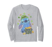 Disney Lilo & Stitch St. Patrick's Day Happy Pot of Gold Manche Longue