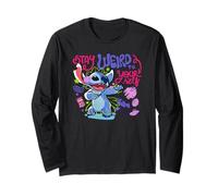 Disney Lilo & Stitch Stay Weird To Your Self Colorful Sketch Manche Longue