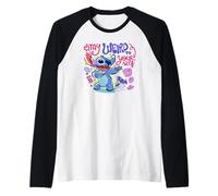 Disney Lilo & Stitch Stay Weird To Your Self Colorful Sketch Manche Raglan
