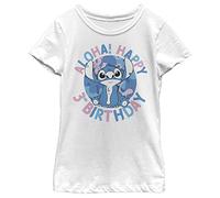 Disney Lilo & Stitch Stitch 3e Anniversaire Girl's Solid Crew Thé Blanc, X-Small, Weiß, XS