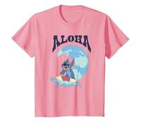 Disney Lilo & Stitch Surfer Aloha Big Wave Portrait T-Shirt, Enfant, Rose, 2 ans