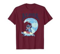 Disney Lilo & Stitch Surfer Aloha Big Wave Portrait T-Shirt, Homme, Marron, XL