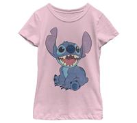 Disney Lilo & Stitch T-Shirt Basique Happy Stitch pour Fille, Rose Clair, M