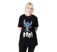 Disney Lilo & Stitch T-Shirt Graphique Noir pour Femmes | Point d'halloween Boo ! T-Shirt à Manches Courtes