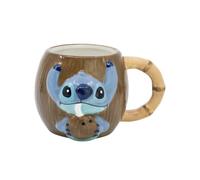 Disney Lilo & Stitch Tasse 3D, tasse à café, tasse à café, en céramique, 400 ml, marron